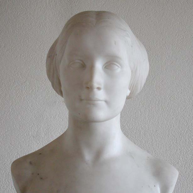 Originalbüste der Mathilde Wesendonck aus Marmor aus dem Wagnermuseum Luzern